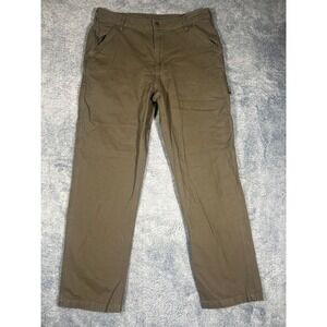 Lost Enterprises Mens Carpenter Pants Brown Cotton Canvas Utility Workwear Sz 30